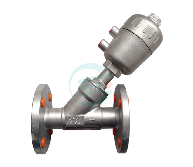 Pneumatic steel flange seat valve